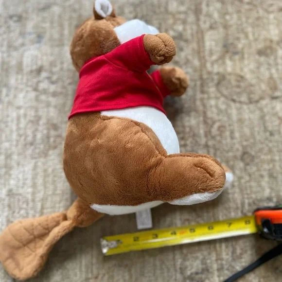 Brown and Red Stuffed Beaver Toy - Picture 7 of 7